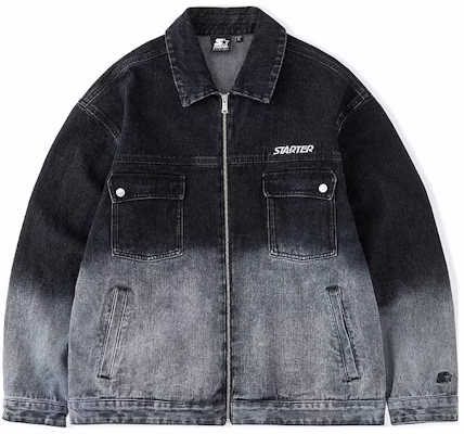 STARTER Retro Washed Denim Jacket with Logo Design - Unisex Casual Style STH3C5903F Buy STARTER Retro Washed Denim Jacket with Logo Design - Unisex Casual Style STH3C5903F