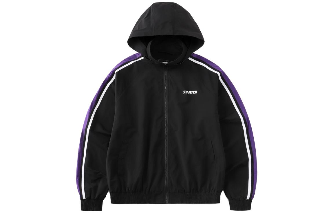 STARTER SS23 Logo Zip-Up Loose Fit Hoodie Jacket Unisex Black STDI2C1007M-BK01