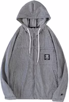 STARTER Striped Hooded Cardigan Jacket Blue Unisex Long Sleeve Woven STG3C5904M-BL03 STARTER Striped Hooded Cardigan Jacket Blue Unisex Long Sleeve Woven STG3C5904M-BL03