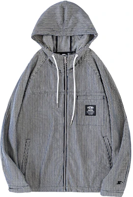 STARTER Striped Hooded Cardigan Jacket Blue Unisex Long Sleeve Woven STG3C5904M-BL03 Buy STARTER Striped Hooded Cardigan Jacket Blue Unisex Long Sleeve Woven STG3C5904M-BL03
