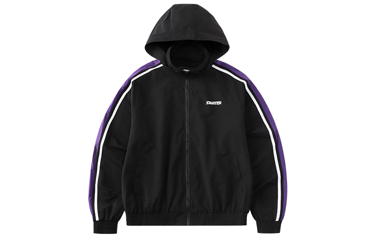 STARTER Striped Logo Print Casual Loose Hoodie Jacket Unisex STDI2C1007M