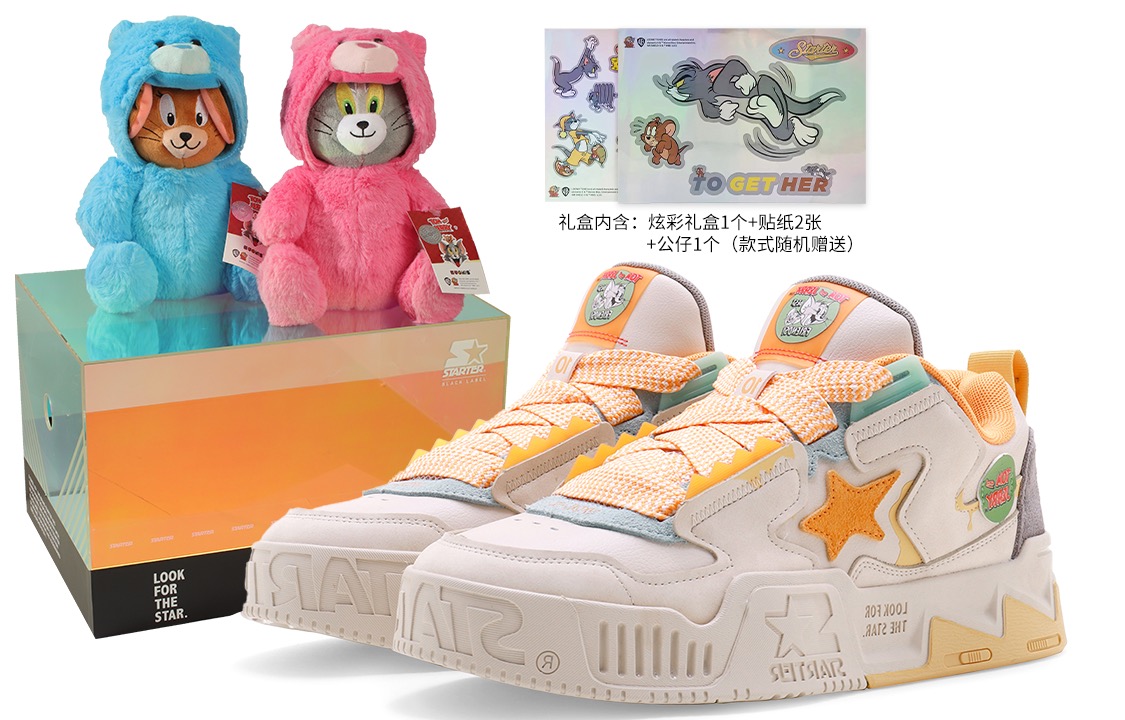 Buy STARTER 跨界TOM&JERRY x Wave VOL 系列 低帮 '蜜瓜白 卡通拼色' STI2S6013-WH13(S-BOX)