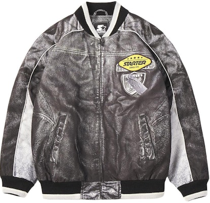 STARTER Unisex Black Baseball Collar Loose Fit Sports Jacket SA41BJ005U Buy STARTER Unisex Black Baseball Collar Loose Fit Sports Jacket SA41BJ005U