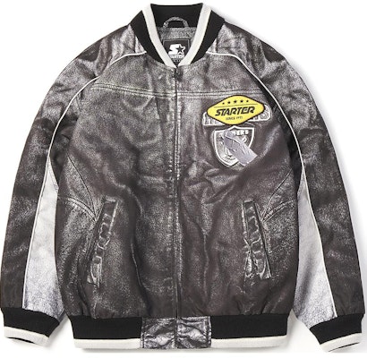 STARTER Unisex Black Baseball Collar Loose Fit Sports Jacket SA41BJ005U Order STARTER Unisex Black Baseball Collar Loose Fit Sports Jacket SA41BJ005U