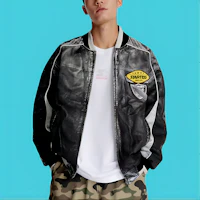 Lookbook STARTER Unisex Black Baseball Collar Loose Fit Sports Jacket SA41BJ005U