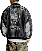 Shop STARTER Unisex Black Baseball Collar Loose Fit Sports Jacket SA41BJ005U