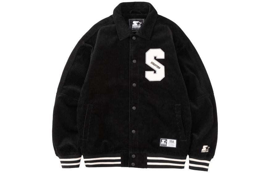 STARTER Unisex Black Long-Sleeve Polo Jacket STH4C1005-287099