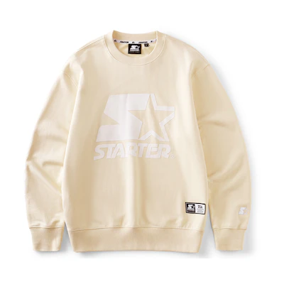 STARTER Unisex Casual Loose Fit Cotton Crewneck Sweatshirt White STI1C1299M