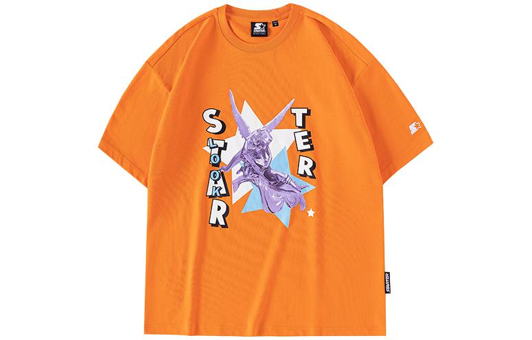 STARTER Unisex Letter Print Graphic T-Shirt Orange STG3C0215M