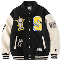 Order STARTER 男士/女士對比領長袖棒球外套與按扣設計 STH4C2802M-BK01
