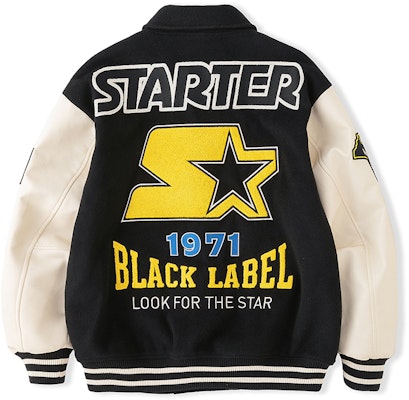 STARTER Jaket Baseball Unisex Lengan Panjang dengan Kerah Kontras dan Kancing. STH4C2802M-BK01 Lookbook STARTER Jaket Baseball Unisex Lengan Panjang dengan Kerah Kontras dan Kancing. STH4C2802M-BK01