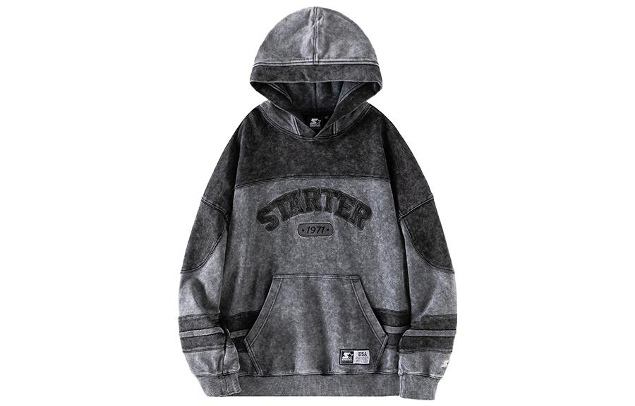 STARTER Unisex Loose Fit Patchwork Cotton Pullover Hoodie STH1C0804_TK
