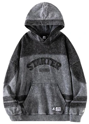 STARTER Unisex Loose Fit Patchwork Cotton Pullover Hoodie STH1C0804_TK Buy STARTER Unisex Loose Fit Patchwork Cotton Pullover Hoodie STH1C0804_TK