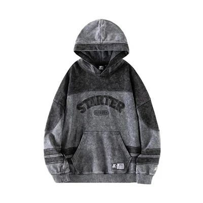STARTER Unisex Loose Fit Patchwork Cotton Pullover Hoodie STH1C0804_TK