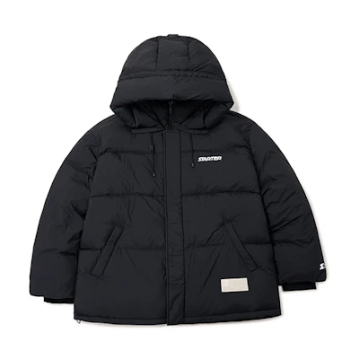 STARTER Unisex Solid Color Logo Printed Hooded Down Jacket. SA34DJ004U
