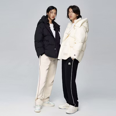 STARTER Jaket Down Hoodie Unisex Warna Solid dengan Logo. SA34DJ004U 3