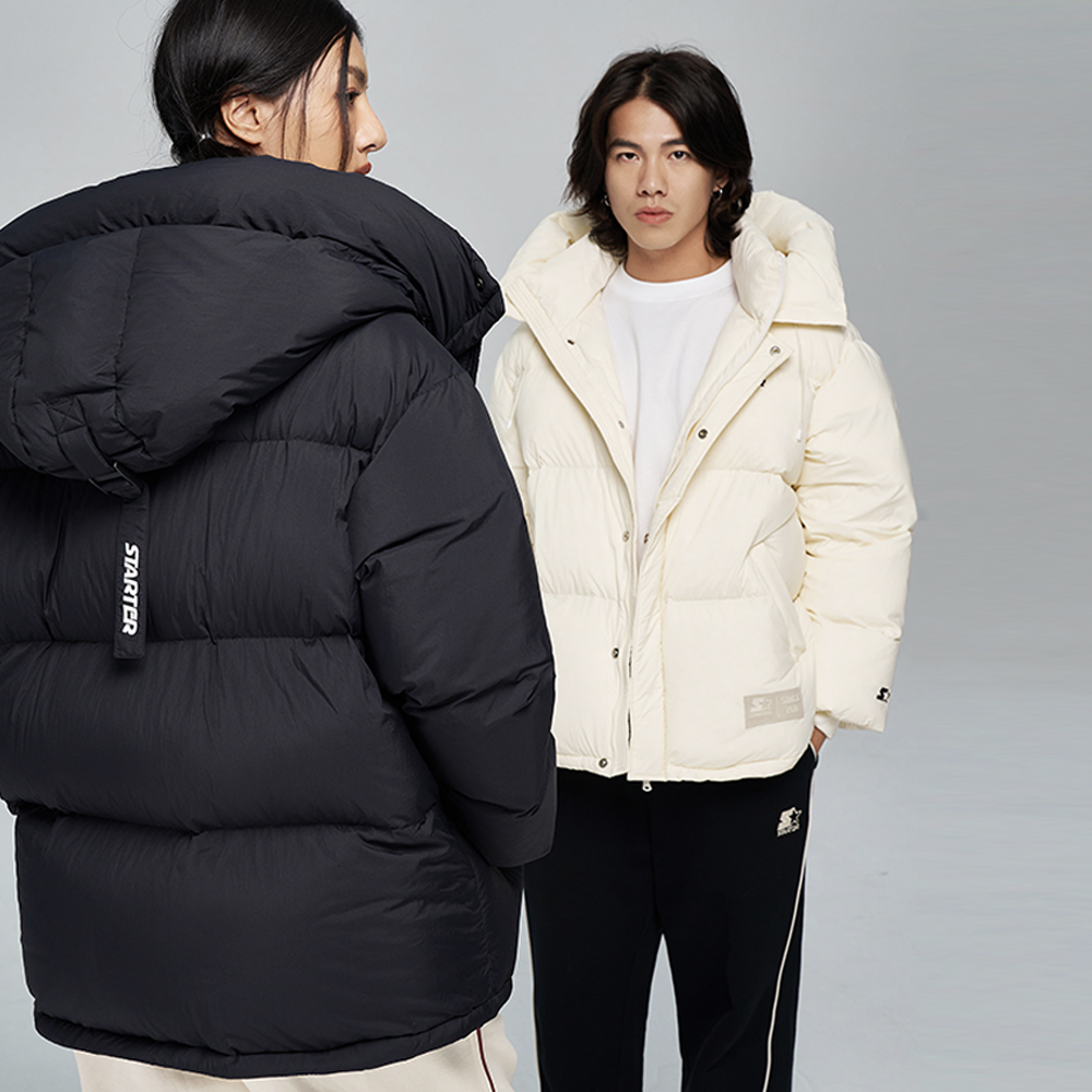 Details for STARTER Jaket Down Hoodie Unisex Warna Solid dengan Logo. SA34DJ004U