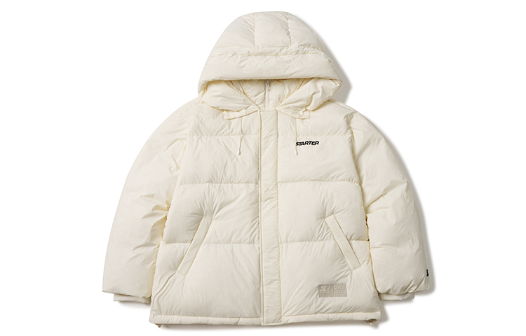 Sizing STARTER Jaket Down Hoodie Unisex Warna Solid dengan Logo. SA34DJ004U