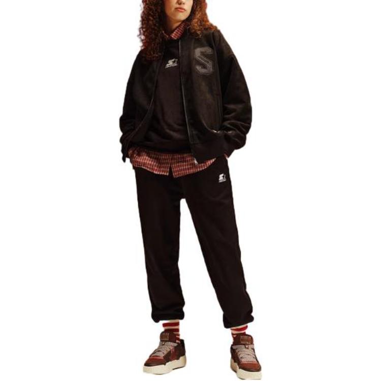 Lookbook STARTER Jaket Hitam Unisex Warna Polos dengan Resleting Depan STI1C1013M