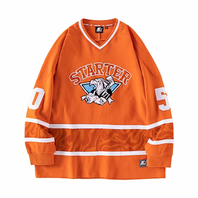 STARTER Vintage Letter Embroidery Oversized Pullover Sweatshirt Oxidized Orange STG4C1217M