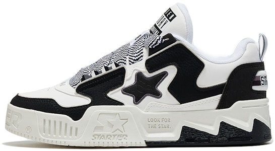 STARTER VOL2 面包星星鞋 撞色爆裂紋 復古增高低幫厚底板鞋 男款 黑白熊貓色 Buy STARTER VOL2 面包星星鞋 撞色爆裂紋 復古增高低幫厚底板鞋 男款 黑白熊貓色