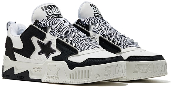 STARTER VOL2 面包星星鞋 撞色爆裂紋 復古增高低幫厚底板鞋 男款 黑白熊貓色 Lookbook STARTER VOL2 面包星星鞋 撞色爆裂紋 復古增高低幫厚底板鞋 男款 黑白熊貓色