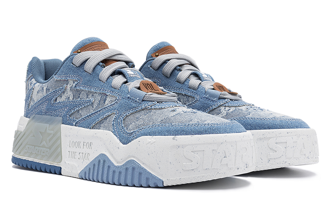 STARTER Wave Series VOL Blue 'Retro American Washed Denim Patchwork Chunky Low Top' 圖 3