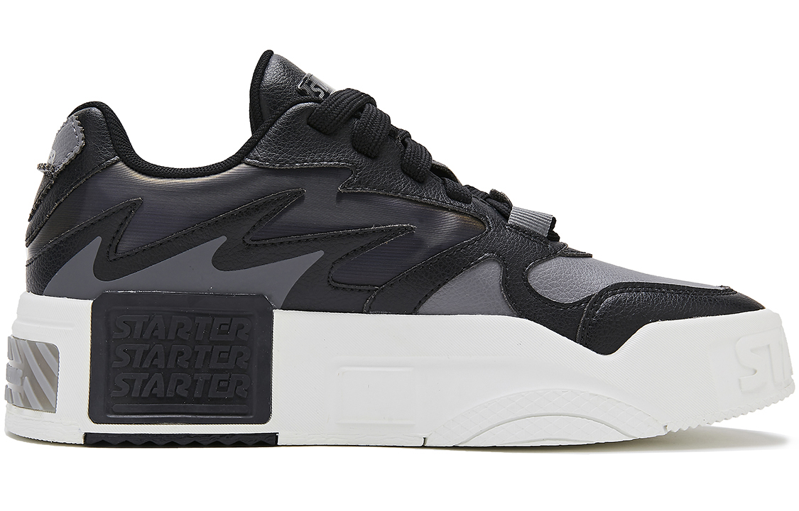 Order STARTER Wave VOL Retro Kleur-Blok Platform Sneakers Zwart Grijs STG3S6004M-BK12