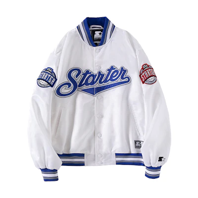 STARTER White Letter Patchwork Casual Long Sleeve Jacket Unisex ST19SSC2219610F-WT01