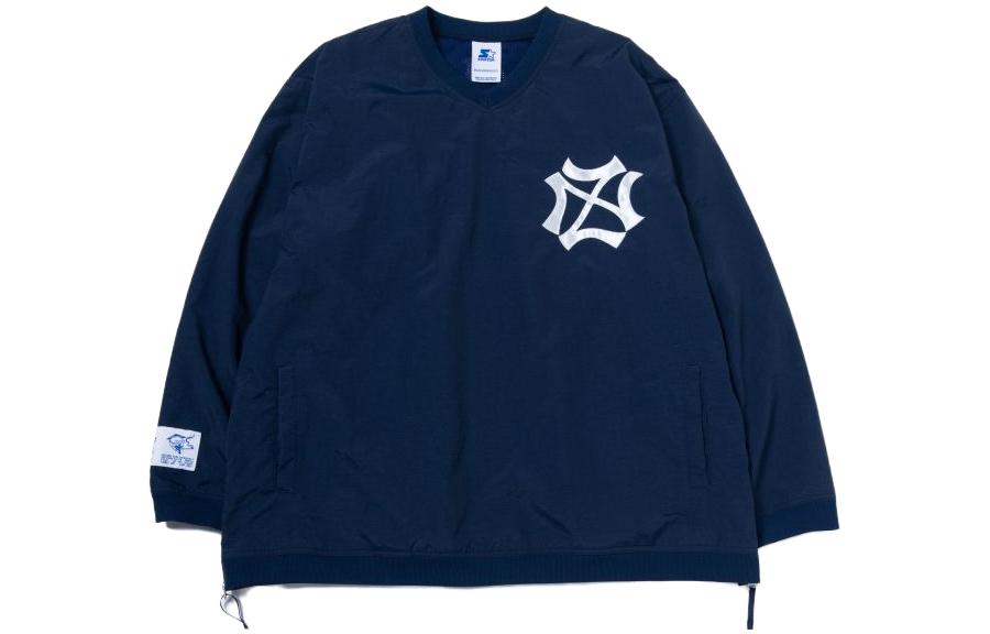 STARTER Black Weirdos SS23 WarmUp Navy Sweatshirt Unisex with Chest Print 23SS-SH05