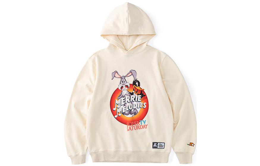 STARTER Bugs Bunny Cartoon Logo White Hoodie Unisex STDH3C0804-WH01