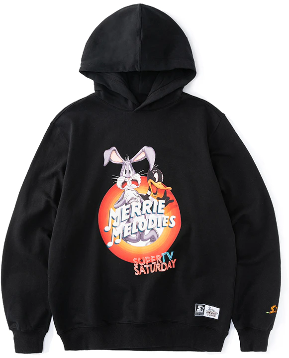 starter-x-bugs-bunny-cartoon-print-hoodie-unisex-black-stdh-3-c0804-m-bk-01