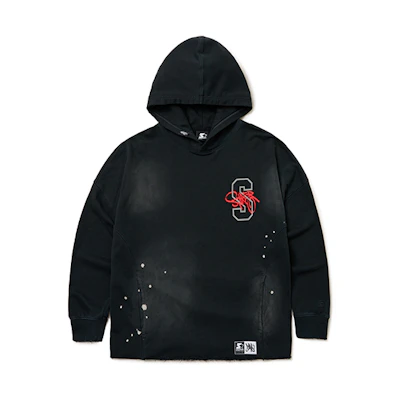 STARTER Che Che Letter Print Hoodie Unisex Charcoal Grey SA33HD003U