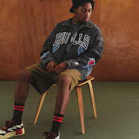 Purchase STARTER x NBA Chicago Bulls Letter Geometry Embroidered Denim Jacket Unisex Grey. STH3C5997M