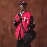 Details for STARTER x NBA Chicago Bulls Jaket Letterman Merah Unisex Bulls Merah. STH4C2893M-RE18