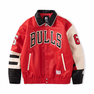 STARTER NBA Chicago Bulls Retro Letterman Varsity Jacket Red Men’s STH4C6994M-RE18