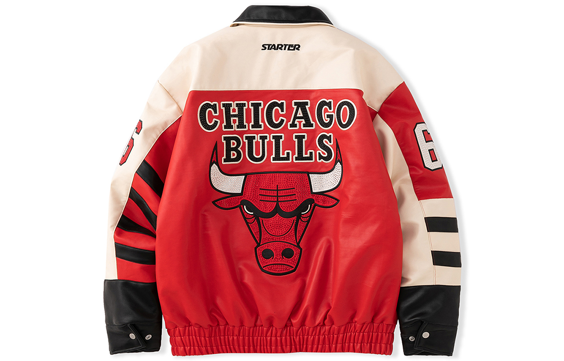 Lookbook STARTER x NBA Chicago Bulls Jaket Varsity Retro Letterman Merah Pria STH4C6994M-RE18