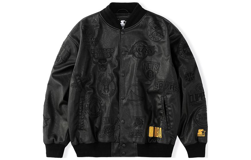 STARTER NBA Logo Print Jacket Unisex Black STH3C6998M-BK01