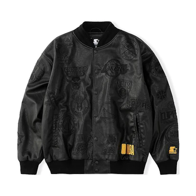 STARTER NBA Logo Print Jacket Unisex Black STH3C6998M-BK01