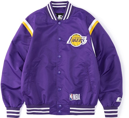 STARTER x NBA Retro Loose Fit Jaket Baseball Unisex Lakers Ungu STH3C2297M Lookbook STARTER x NBA Retro Loose Fit Jaket Baseball Unisex Lakers Ungu STH3C2297M