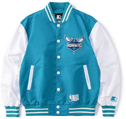 STARTER x NBA Retro Loose Fit Baseball Jacket Unisex Crystal Blue STH3C2295M Lookbook STARTER x NBA Retro Loose Fit Baseball Jacket Unisex Crystal Blue STH3C2295M