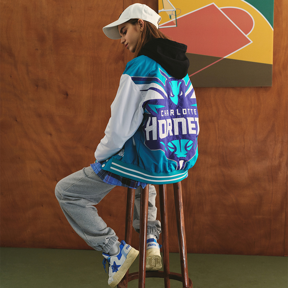 Details for STARTER x NBA 复古宽松版棒球夹克 男女同款 水晶蓝 STH3C2295M