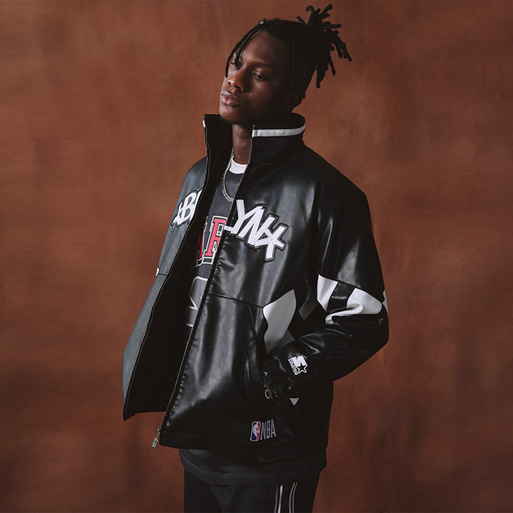 Sizing STARTER X NBA Jaket Bomber Retro Varsity Unisex Oversized Kasual Hangat STH4C6996M-BK01