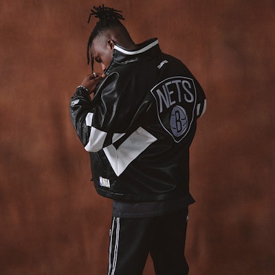 STARTER X NBA Jaket Bomber Retro Varsity Unisex Oversized Kasual Hangat STH4C6996M-BK01 1