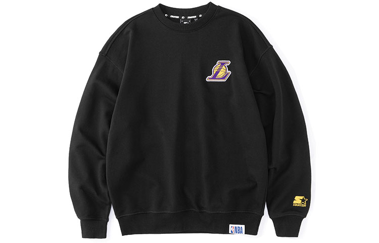 STARTER x NBA Unisex Black Graphic Print Oversized Crewneck Sweatshirt STH3C1213M-BK01