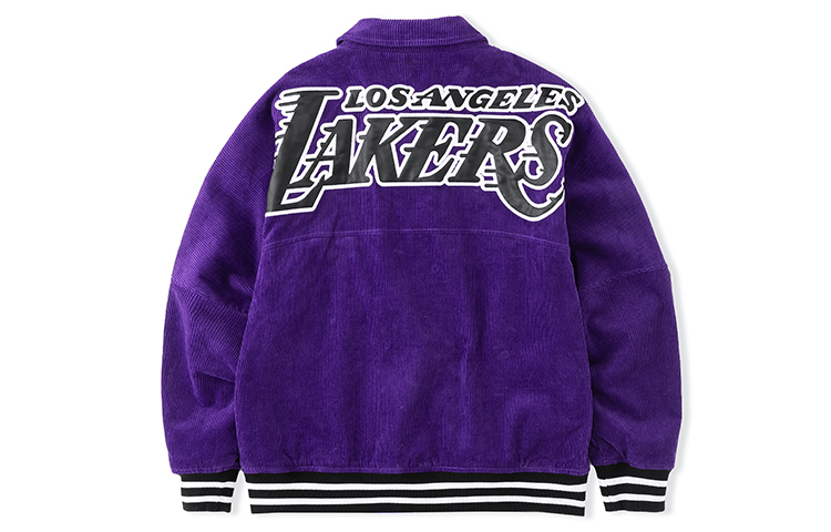 Lookbook STARTER x NBA 复古宽松版紫色湖人印花夹克 男女通用 STH4C1096M