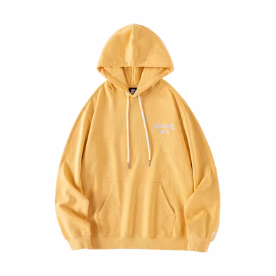 STARTER Yellow Hoodie with Back Logo and Number Towel Embroidery Unisex STG4C0802M-YE02