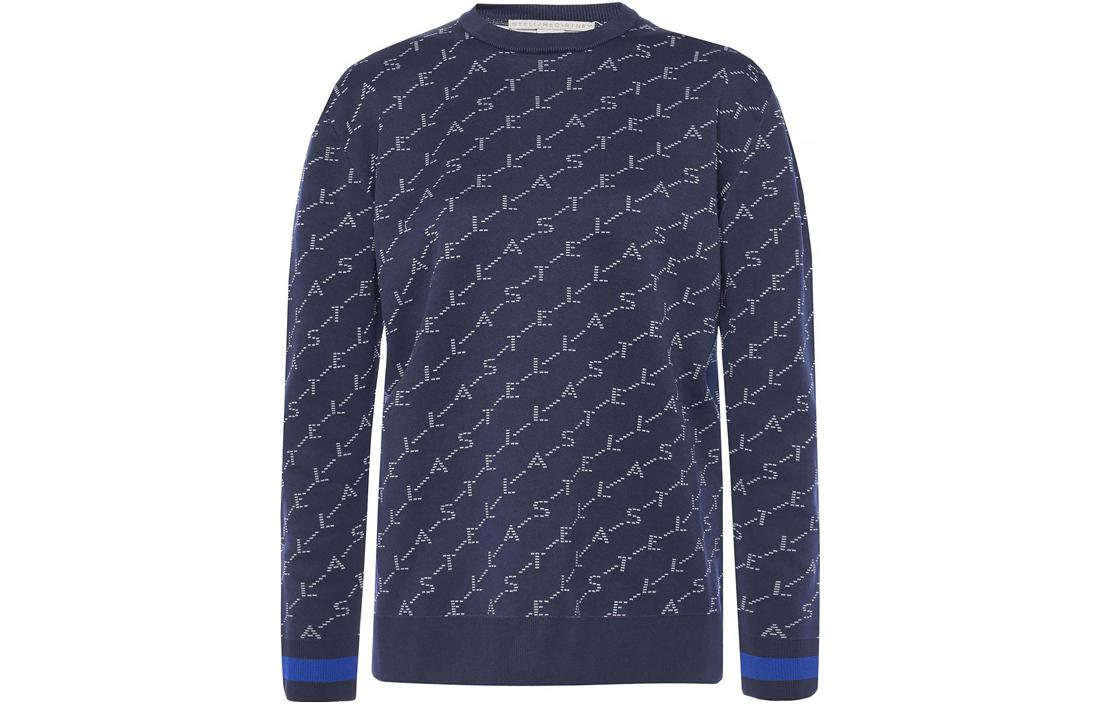 Stella McCartney All-Over Logo Pullover Sweatshirt Blue - 364330-S1967-8491