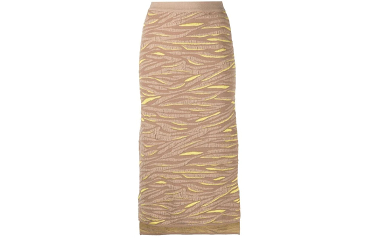 Stella McCartney Animal Print Knit Midi Skirt Beige. 603673S2260-2742
