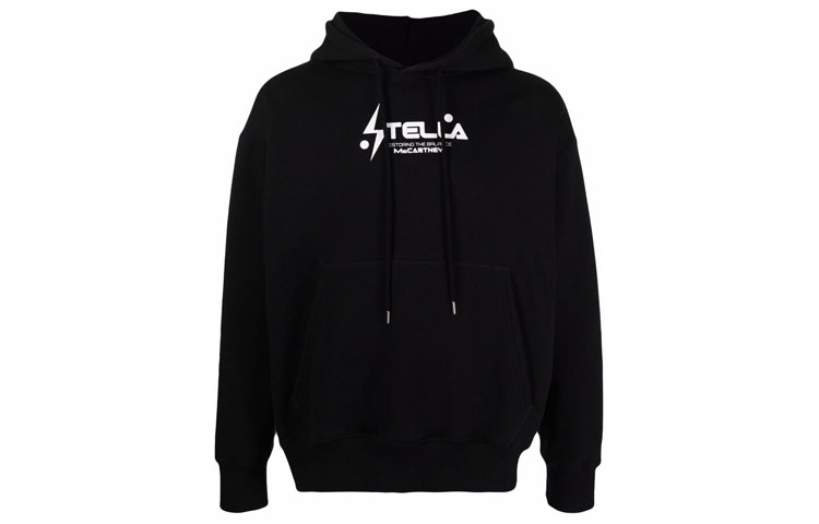 Stella McCartney FW21 Solid Print Pullover Unisex Hoodie Black 601846SNP08-1000